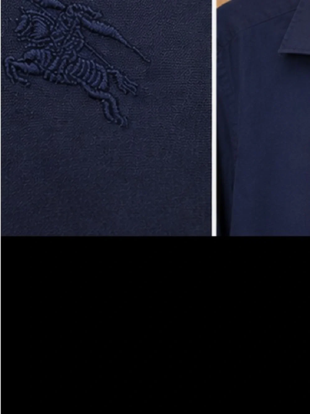 Burberry Navy Long-Sleeve Dress Shirt with Contrast Trim - Picture 7 of 8